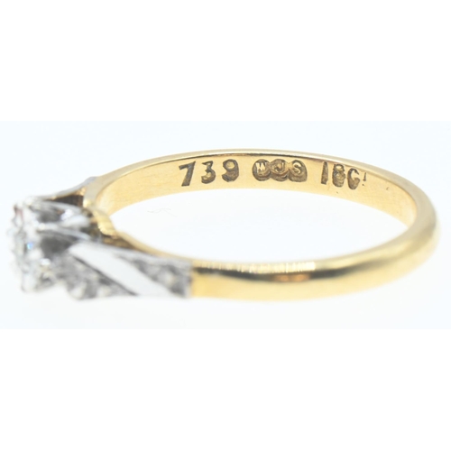 1030 - 18ct gold and diamond solitaire ring, size L1/2, gross weight 2.7 grams