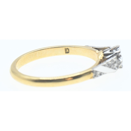 1030 - 18ct gold and diamond solitaire ring, size L1/2, gross weight 2.7 grams