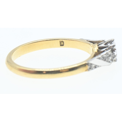 1030 - 18ct gold and diamond solitaire ring, size L1/2, gross weight 2.7 grams