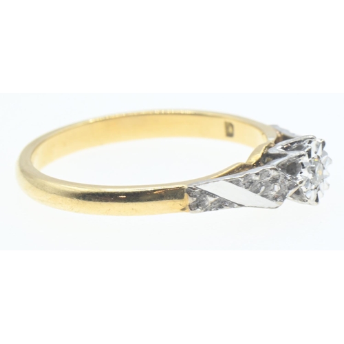 1030 - 18ct gold and diamond solitaire ring, size L1/2, gross weight 2.7 grams