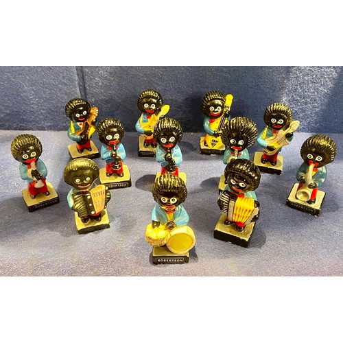 595A - set of 12 Robertsons golly band members inc drummer, bass player, saxophone etc