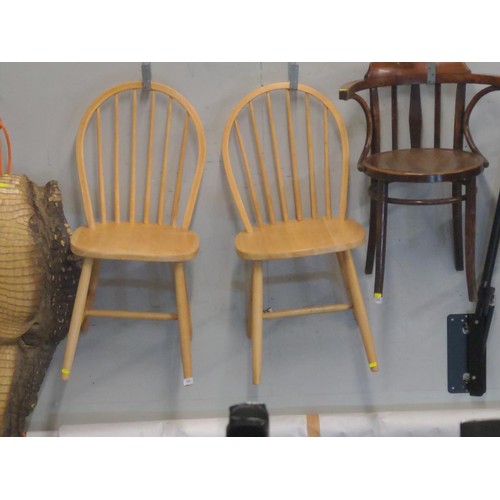 705 - Pair of beech chairs