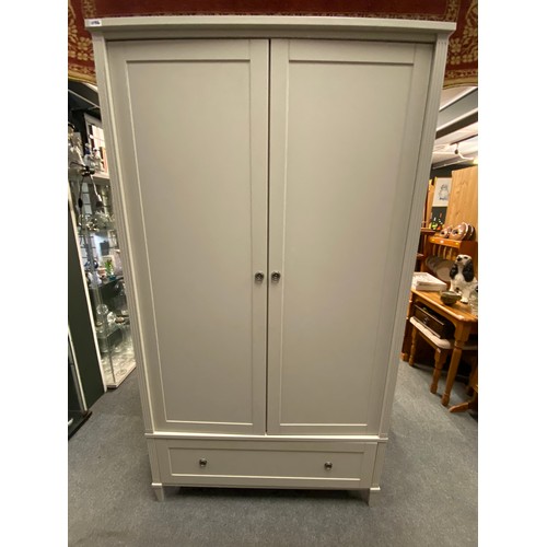 1186 - Large double door, single drawer wardrobe by Laura Ashley H196 W107 D54.5 CM