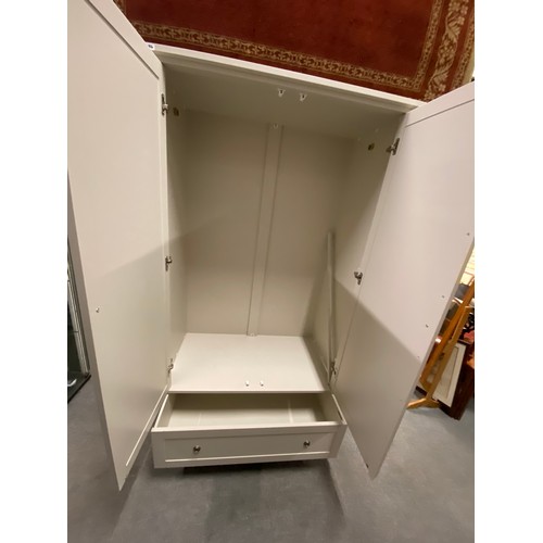 1186 - Large double door, single drawer wardrobe by Laura Ashley H196 W107 D54.5 CM