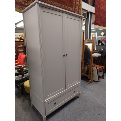 1186 - Large double door, single drawer wardrobe by Laura Ashley H196 W107 D54.5 CM