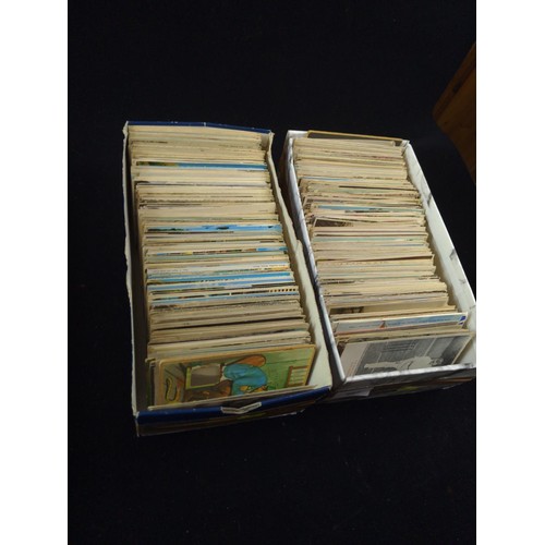 587 - Two full shoe boxes of vintage postcards, assorted themes