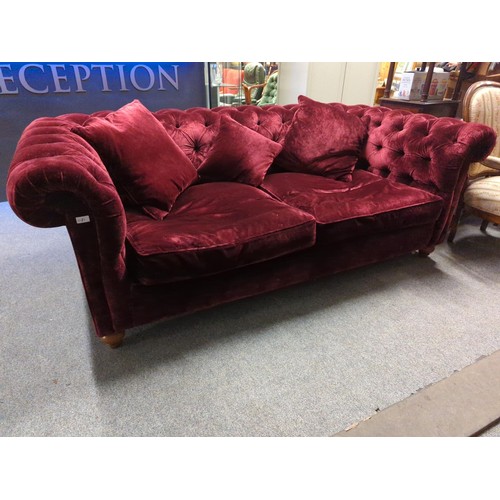 1181 - Duresta Connaught sofa in Rembrandt velvet, alizarin crimson ( grade 9 fabric)Originally purchased f... 