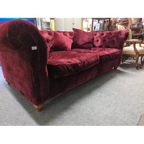 1181 - Duresta Connaught sofa in Rembrandt velvet, alizarin crimson ( grade 9 fabric)Originally purchased f... 