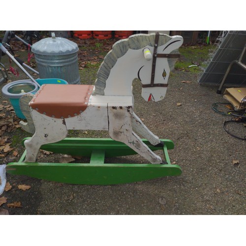 351 - Wooden childs rocking horse