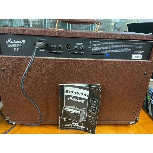 610 - Marshall AS50R acoustic soloist combo amplifier with electric connector. W55 D25 H44cm