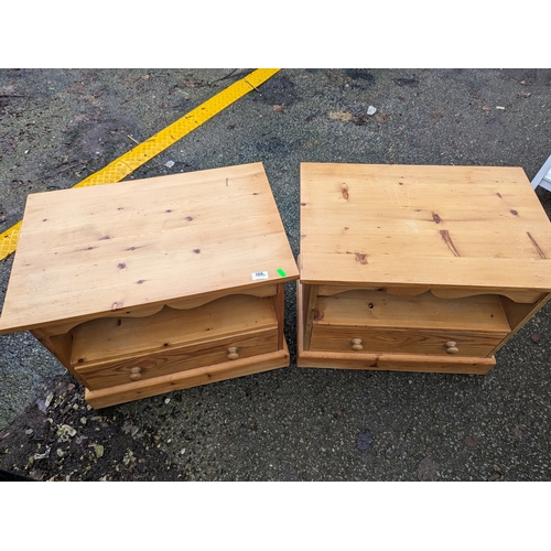 188 - Pair of pine single drawer units. W66cmn D44cm H53cm