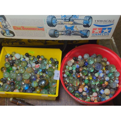 697 - Two boxes of assorted marbles