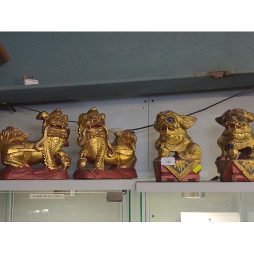 698 - 2 x pairs of Japanese Foo dogs