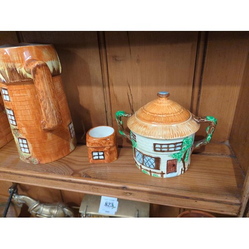 820 - Cottage ware collection inc. butter dish, teapots, biscuit barrel and jugs inc. Price Kensington