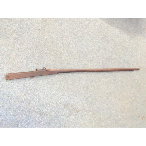 769 - Antique Indian fortress matchlock rifle, total length approx. 220cm