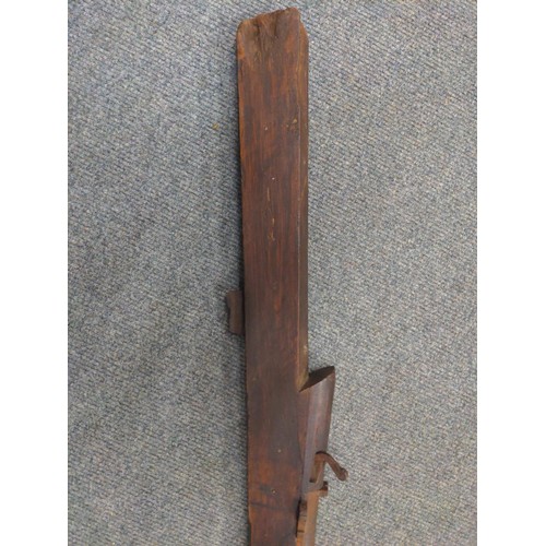 769 - Antique Indian fortress matchlock rifle, total length approx. 220cm