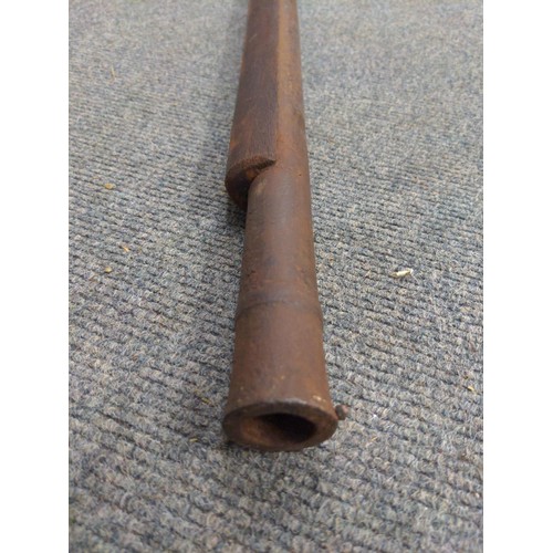 769 - Antique Indian fortress matchlock rifle, total length approx. 220cm