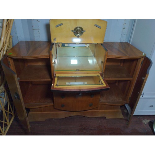 218 - Art Deco sideboard cocktail cabinet. W137cm