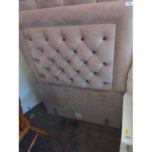 235 - Single modern velour headboard for single bed