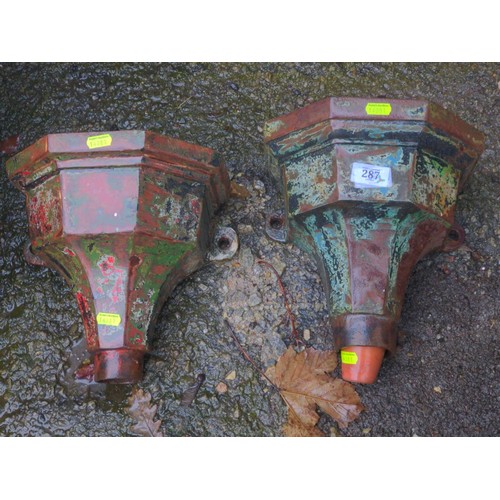 287 - 2 Victorian cast iron gutter hoppers. For 2.5