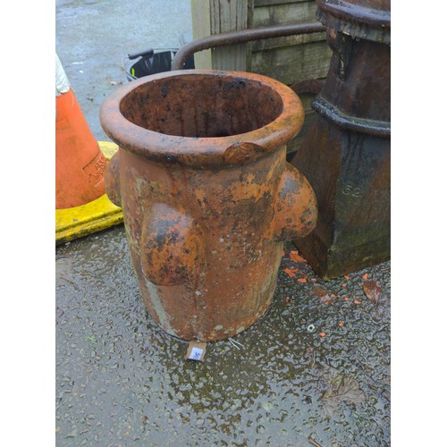 303 - Terracotta bottomless strawberry planter (photoed upside down). H45cm