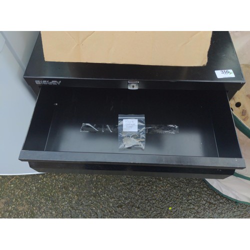 316 - Bisley 4 drawer filing cabinet with keys. W47cm D47cm H72cm