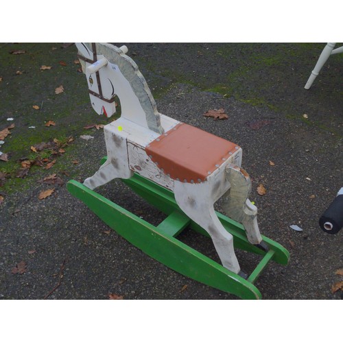 351 - Wooden childs rocking horse