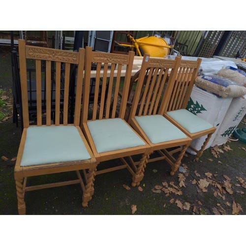 359 - 4 hardwood framed high back dining chairs