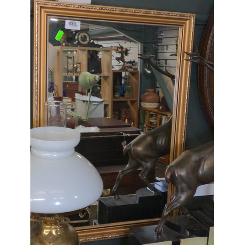 439 - Rectangle gilt framed mirror. W45.5 H65 CM