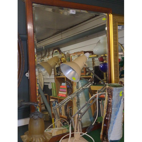 441 - Rectangular bevelled edge mirror. W68 L91 CM