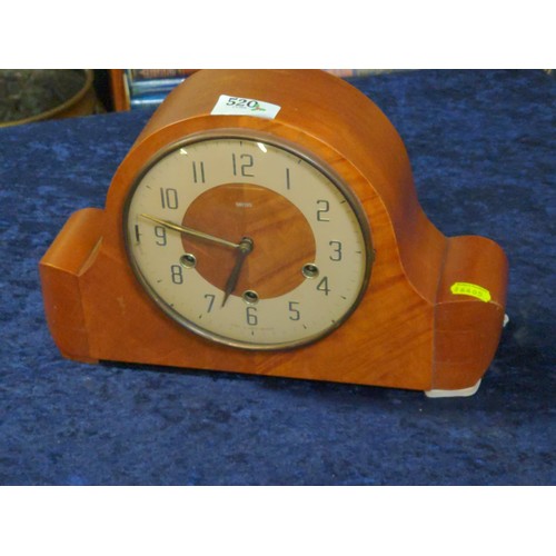 520 - Smiths mantle clock, with key