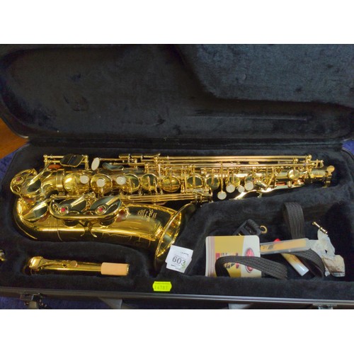 603 - Stagg 77-SA hand crafted in China Alto Saxophone with original hard case.