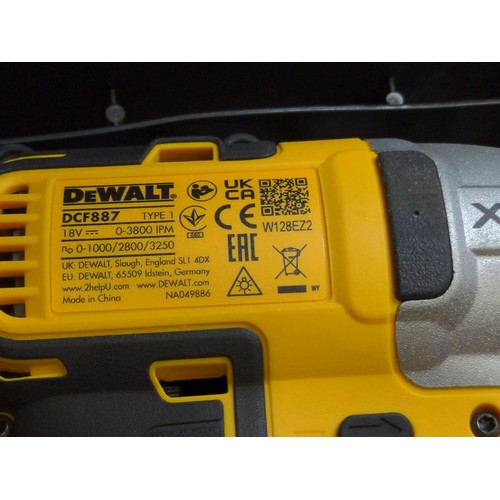 84 - DeWalt CDF887 impact driver with 2Ah battery, in box, appears unused, with box. Does not include cha... 