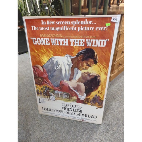 434 - Gone With the Wind framed movie poster, 59 x 85cm