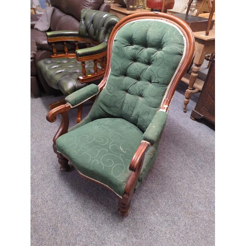 989 - Early C20 mahogany armchair