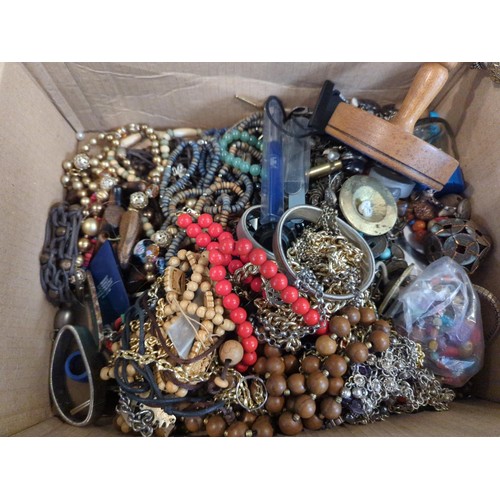 661 - Large quantity of costume jewellery in drawers and boxes.