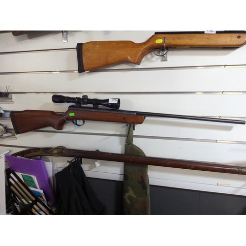 771 - BSA Supersport air rifle .22 with Simmons scope and Camo slip.