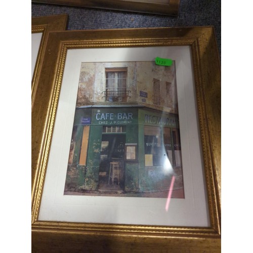 430 - Three framed French café scene prints, largest 53 x 33cm