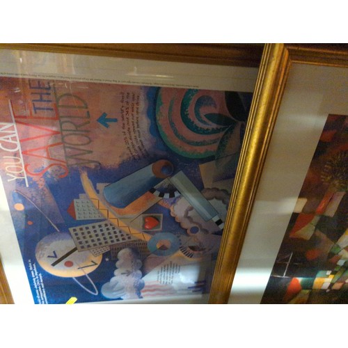 432 - Six framed art prints inc. Kandinsky and Klee, largest 72 x 51cm