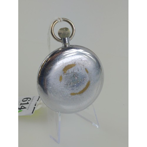 614 - Cyma military issue open face pocket watch with subsidiary seconds, GS/TP S 068212