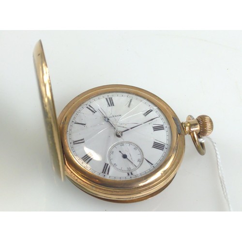 615 - Waltham full hunter pocket watch, movement no. 12902767, case diameter 50mm