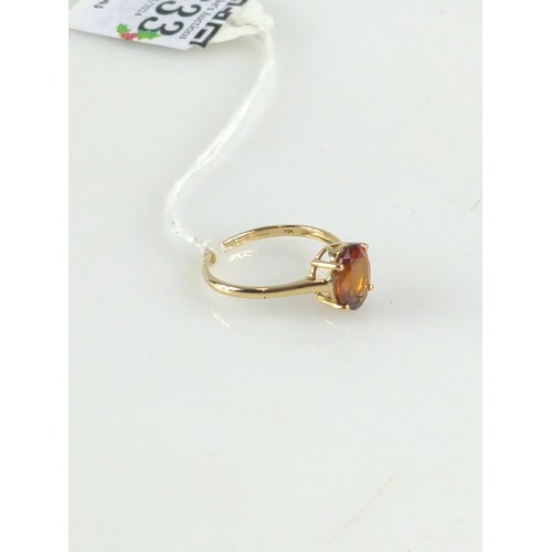 Hessonite Garnet Single Stone Ring On 9ct Gold. The Garnet Being An ...