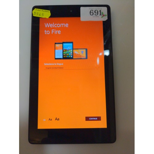 691 - Kindle Fire tablet with usb cable.