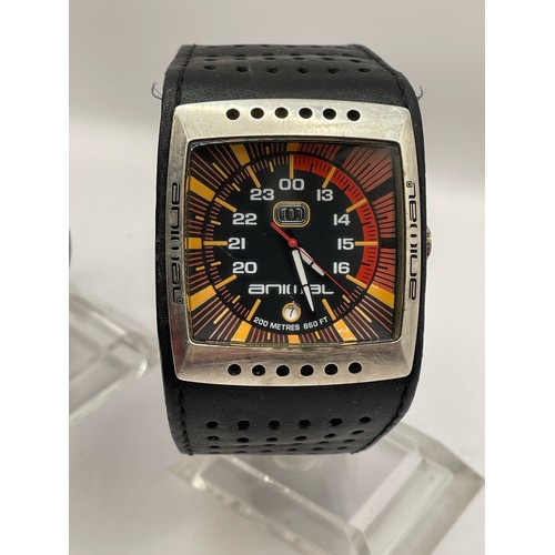 620 - Animal CAN-AM Leather strap watch + Converse VR002 C13 digital watch with rubber strap.