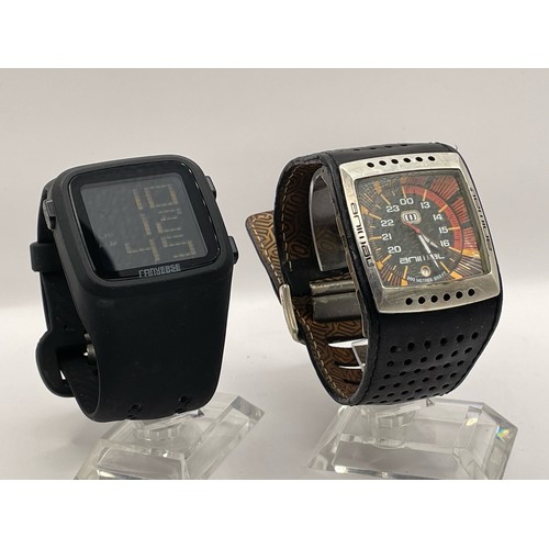 620 - Animal CAN-AM Leather strap watch + Converse VR002 C13 digital watch with rubber strap.