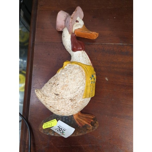 795 - Jemima Puddleduck cast door stop, ht 25 cms