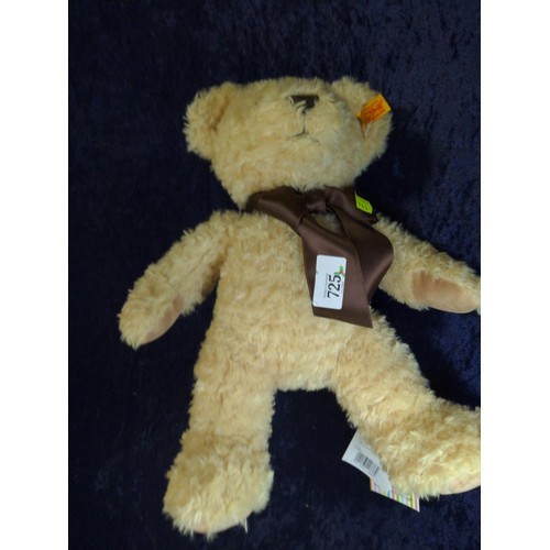 454 - Steiff Bear with brown bow, 2024 (teddybears 34 beige) with all original labels attached.