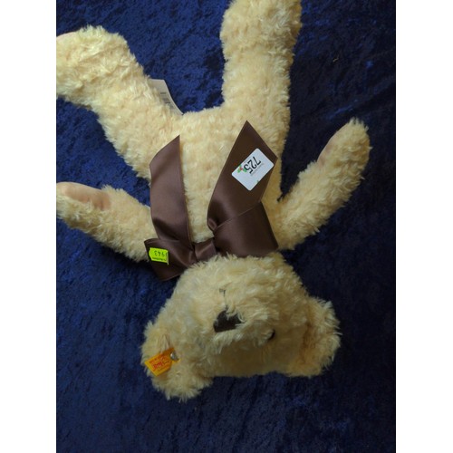 454 - Steiff Bear with brown bow, 2024 (teddybears 34 beige) with all original labels attached.