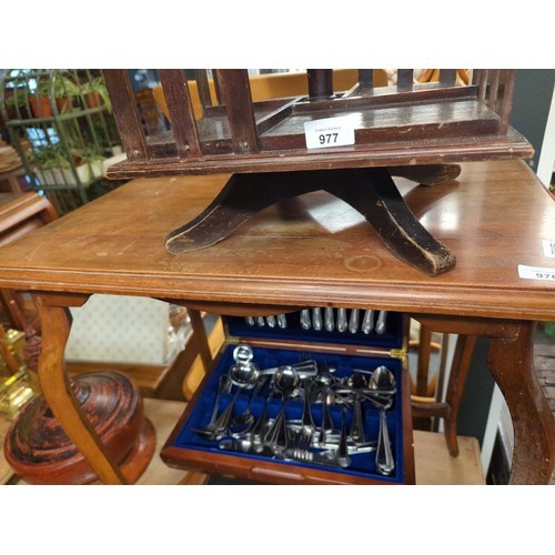 641 - Mahogany two tier occasional table with swept legs L69 x D44 x H70cm