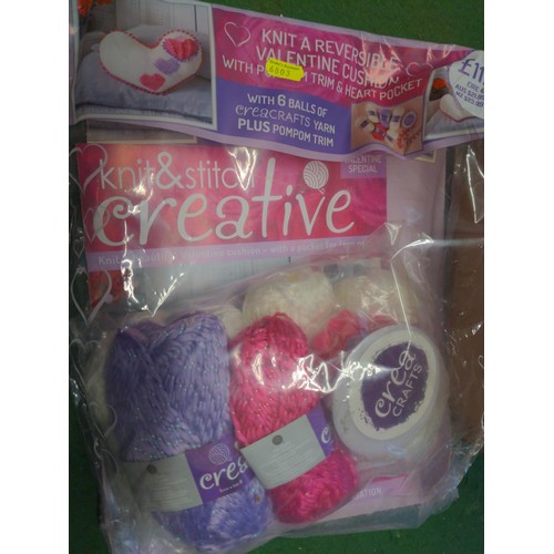 120 - 11 packs of knit & stitch creative valentine cushions.